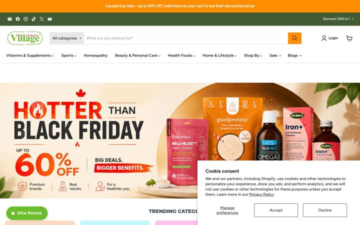Screenshot of villagevitaminstore.ca