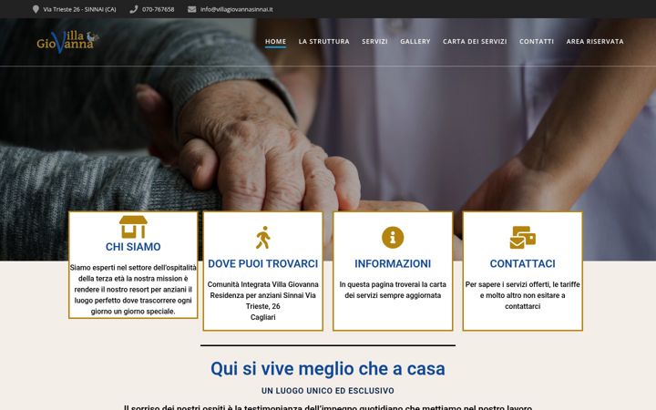 Screenshot of villagiovannasinnai.it