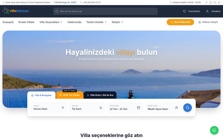 Screenshot von villakilavuzu.com