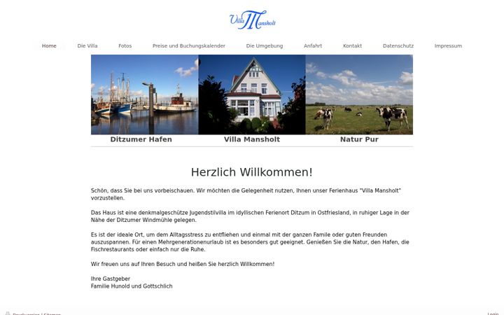 Screenshot von villamansholt.de