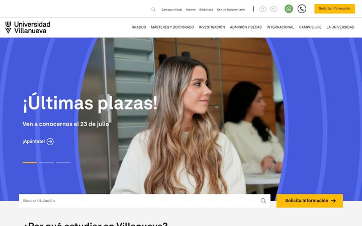 Screenshot of villanueva.edu