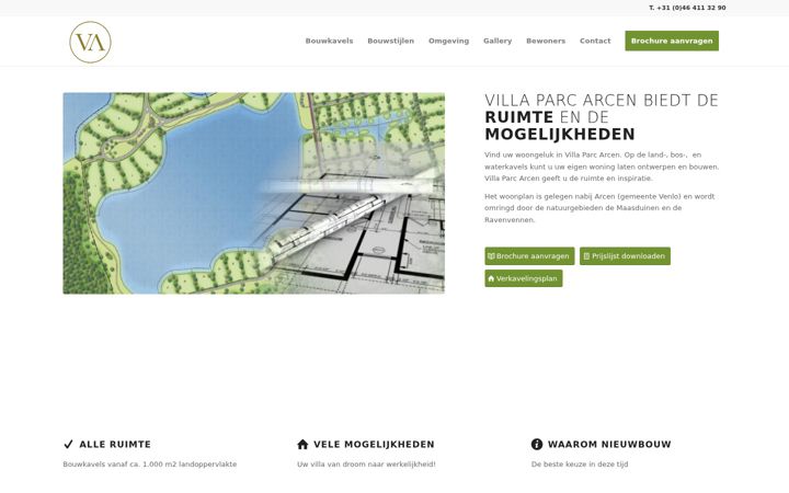 Captura de pantalla de villaparcarcen.nl
