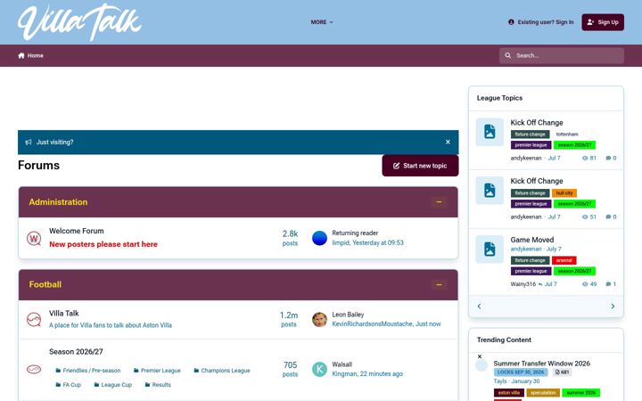 Screenshot of villatalk.com