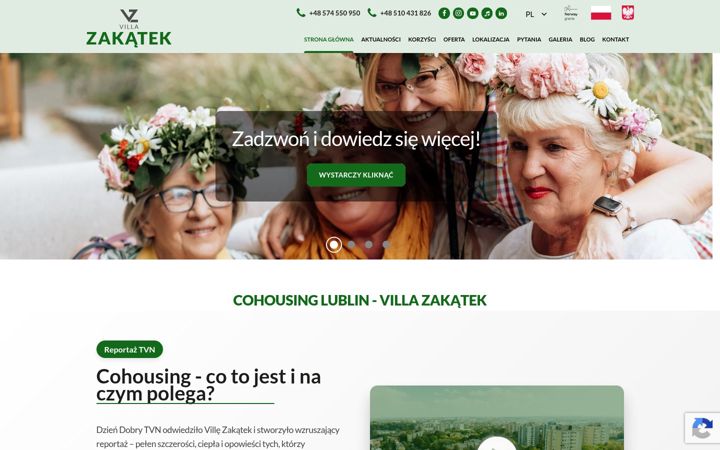 Ekrano kopija villazakatek.pl