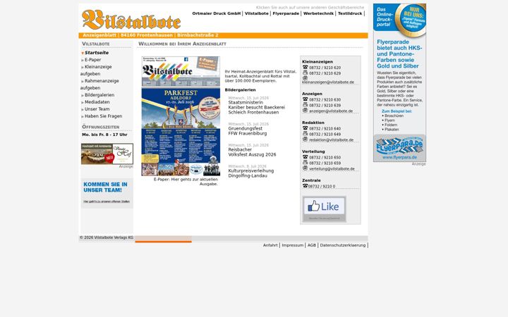 Screenshot of vilstalbote.de