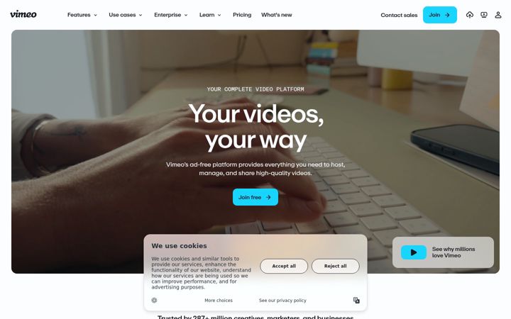 Zrzut ekranu vimeo.com