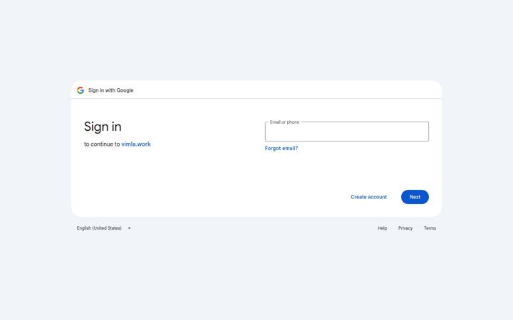 Screenshot of vimla.work