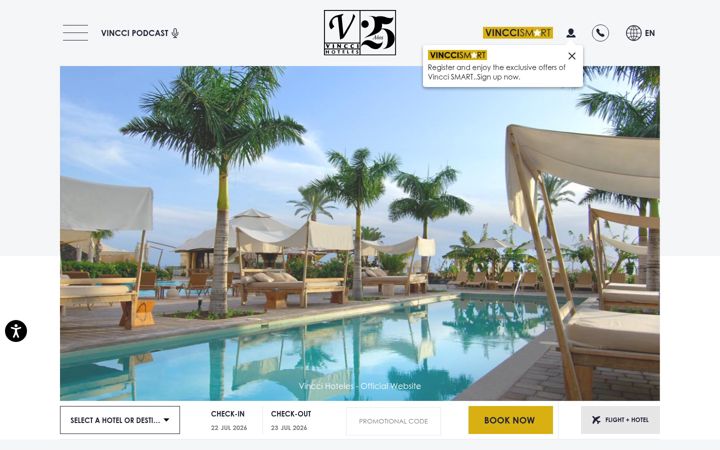Képernyőkép: vinccihoteles.com