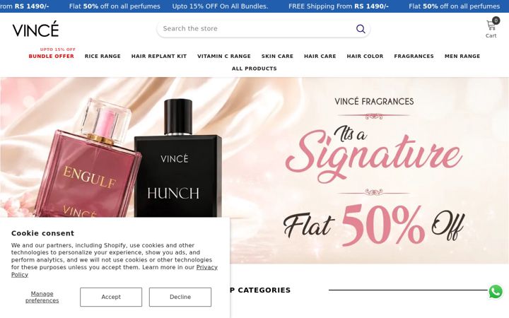 Screenshot of vincecare.com