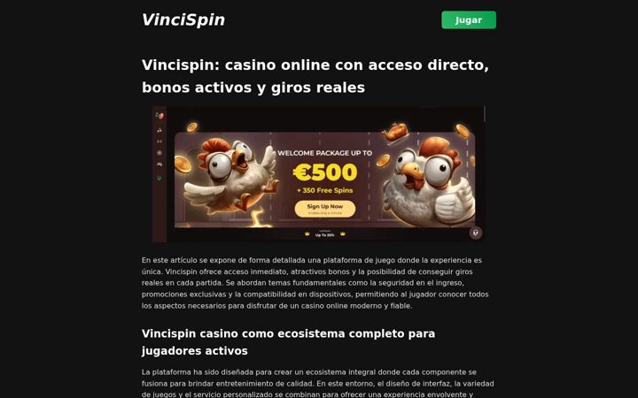 Screenshot of vincispin.com.es
