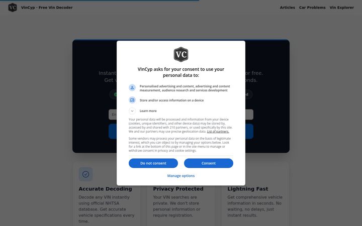 Screenshot of vincyp.com