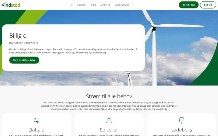 Screenshot of vindstod.dk