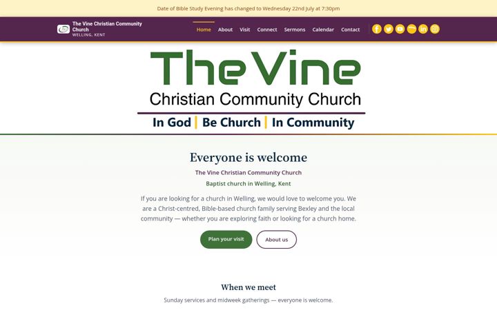 Screenshot of vinechurch.uk
