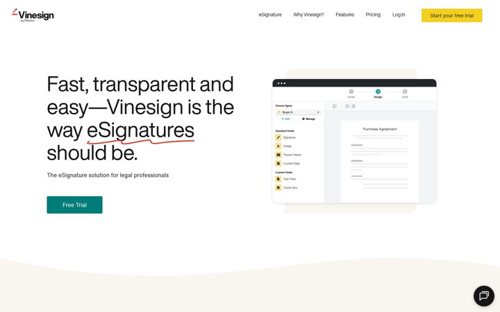 Screenshot of vinesign.com