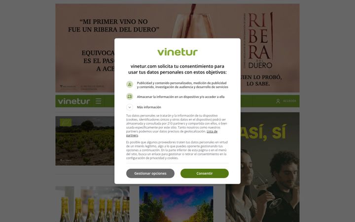 Screenshot of vinetur.com