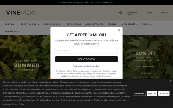 Screenshot of vinevida.com