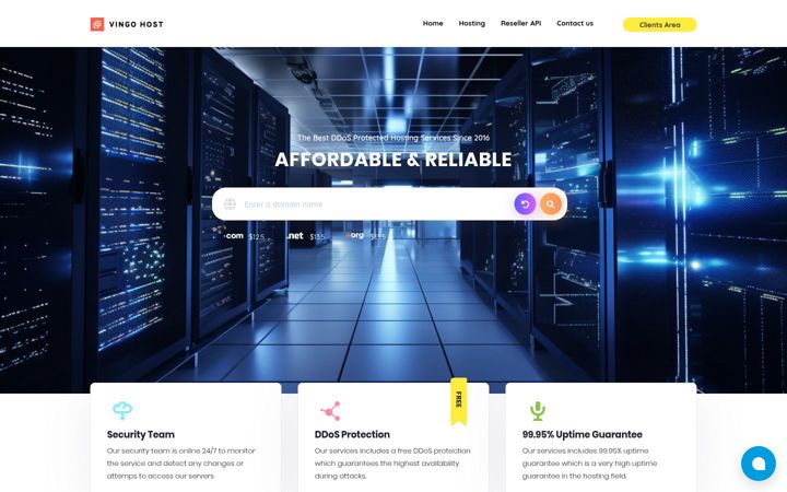 Screenshot of vingo-host.com