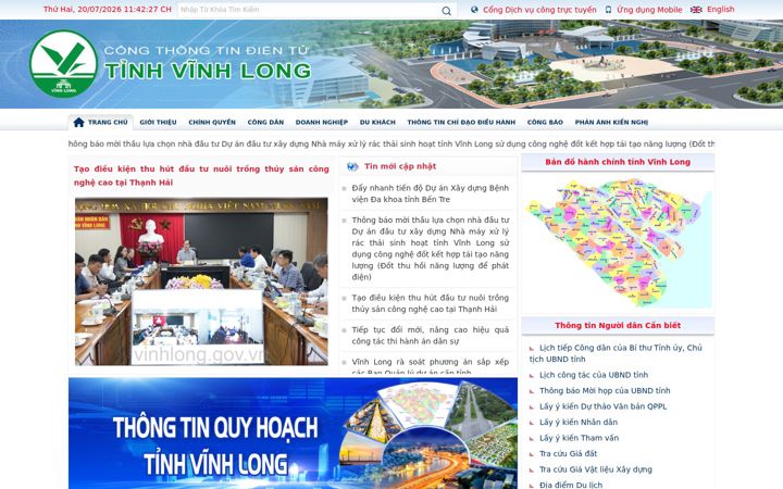 Screenshot of vinhlong.gov.vn