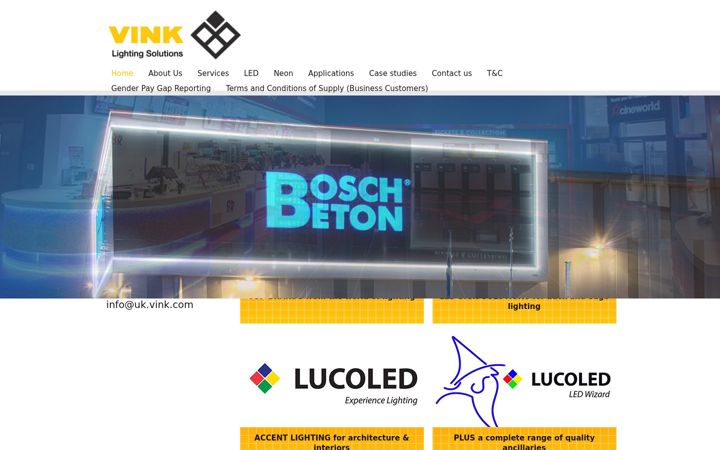 Screenshot of vinklighting.com