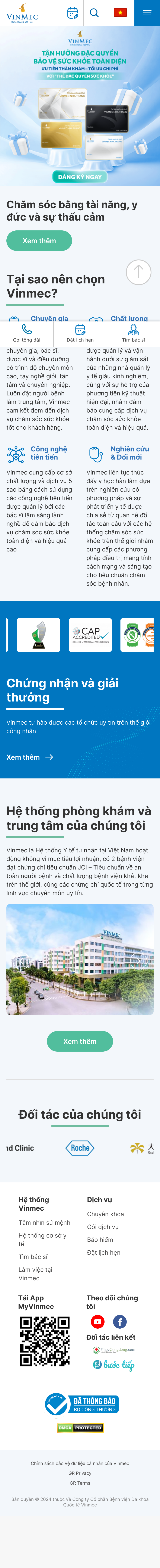 Mobile screenshot of vinmec.com