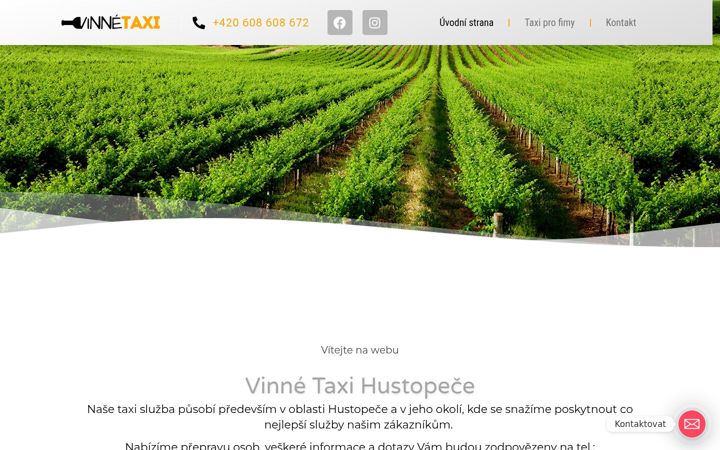 Zrzut ekranu vinnetaxi.cz