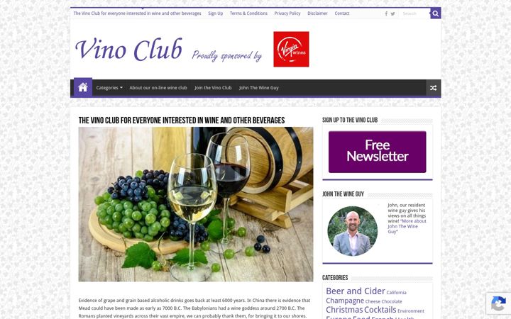 Skärmbild av vino-club.co.uk
