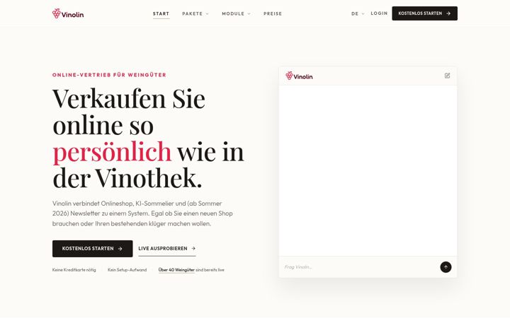 Screenshot of vinolin.de