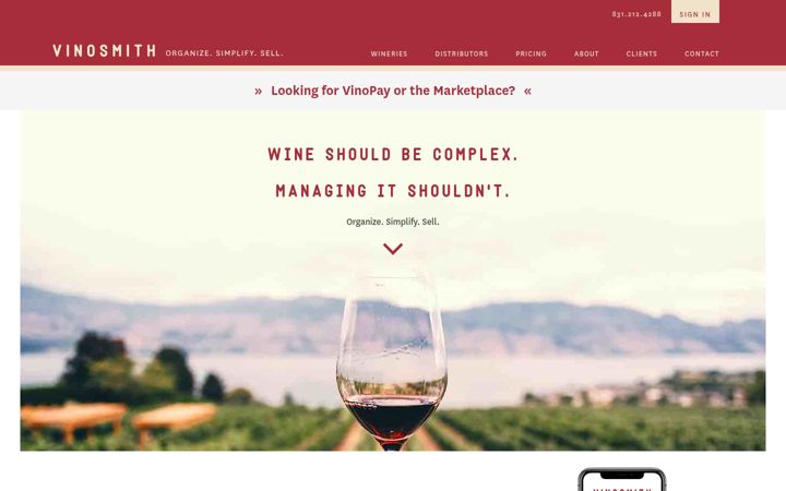 Screenshot of vinosmith.com
