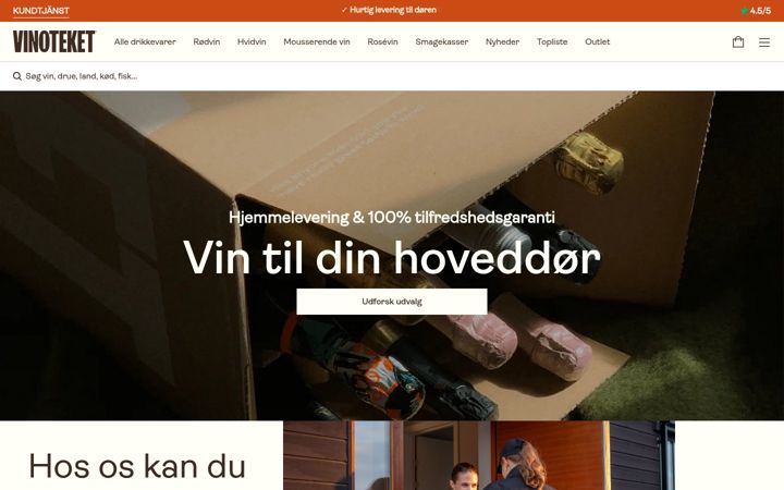 Screenshot of vinoteket.dk