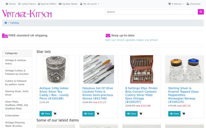 Screenshot of vintage-kitsch.co.uk