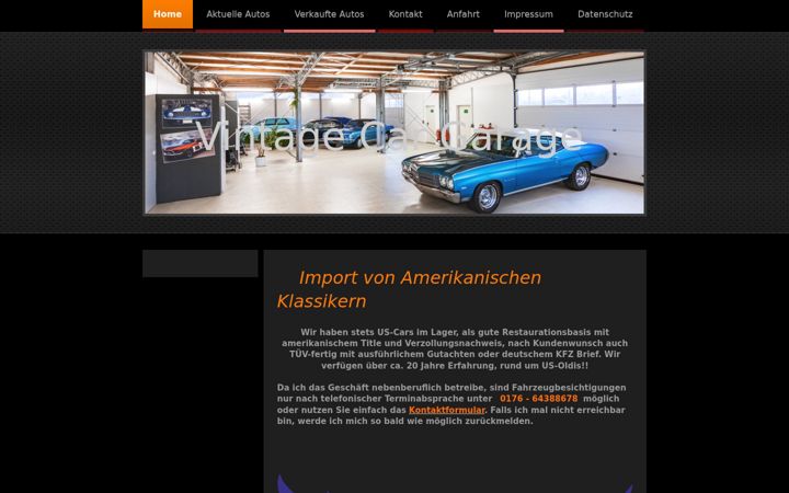 Skjermbilde av vintagecargarage.de