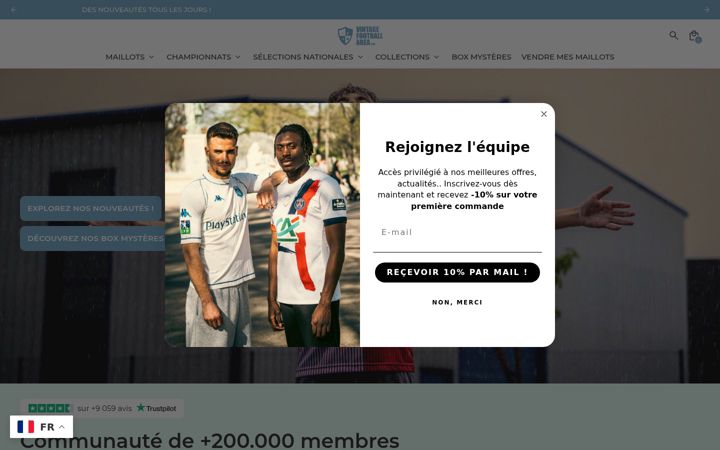 Screenshot of vintagefootballarea.com