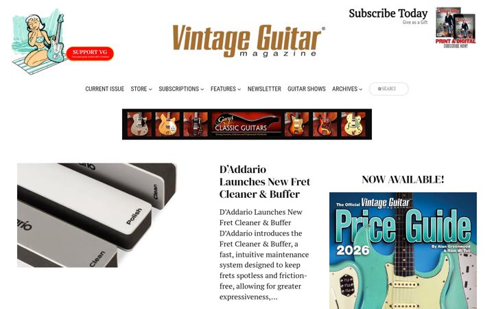 Ekrānuzņēmums no vintageguitar.com