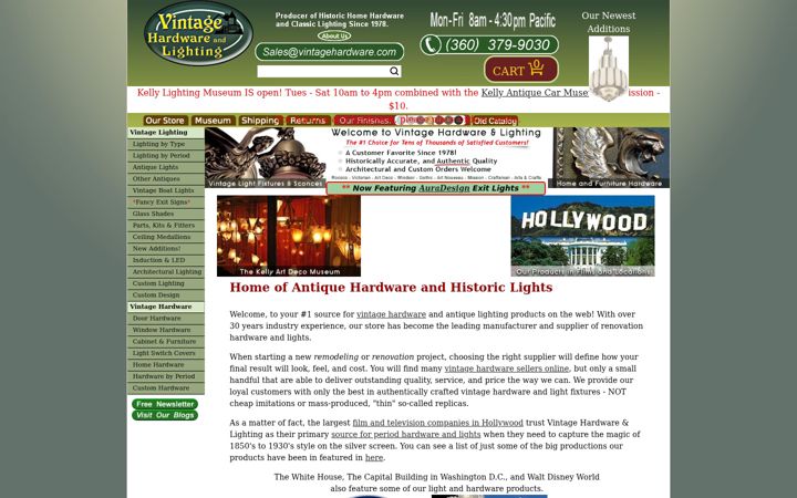Snímek obrazovky vintagehardware.com