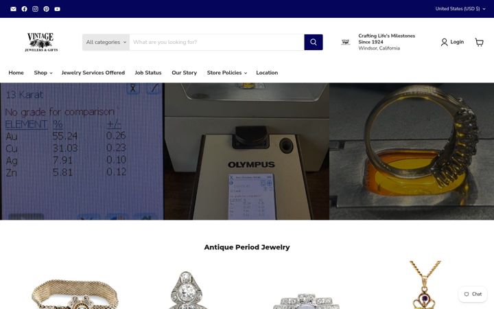 Screenshot of vintagejewelersandgifts.com