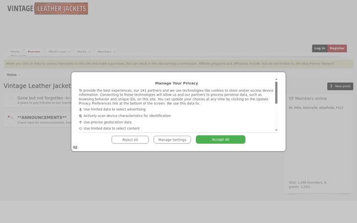 Screenshot ta' vintageleatherjackets.org