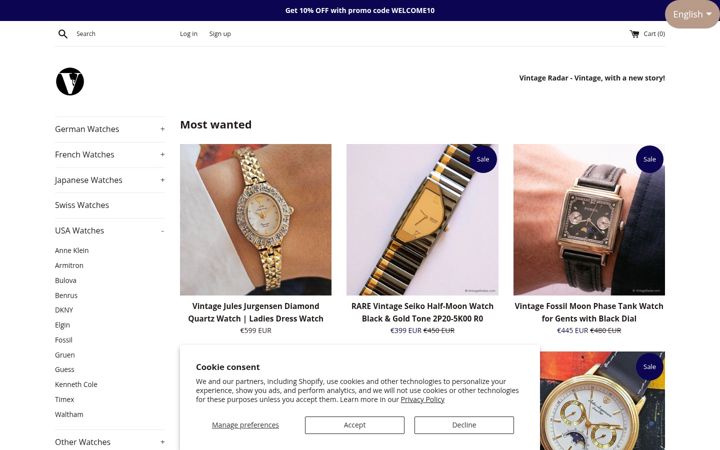 Screenshot of vintageradar.com
