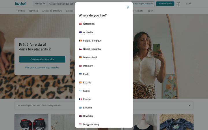 Screenshot di vinted.fr