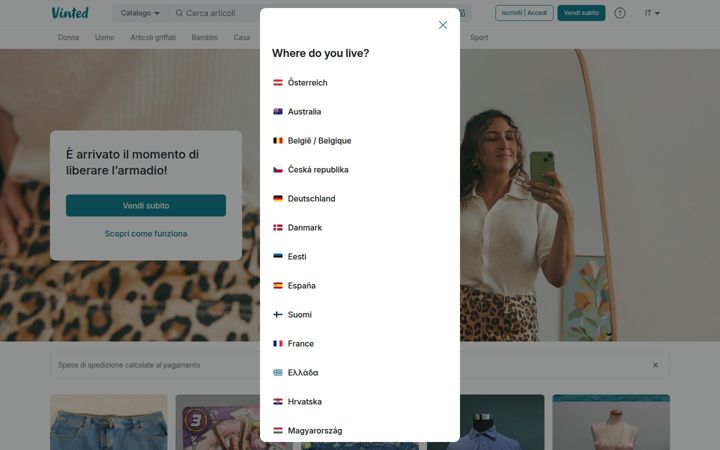 Screenshot of vinted.it