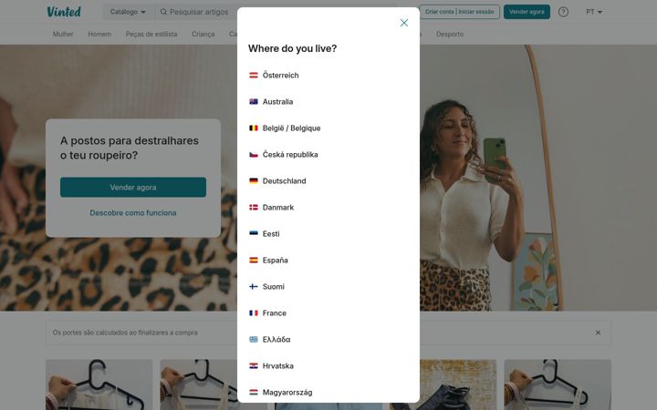 Ekrano kopija vinted.pt
