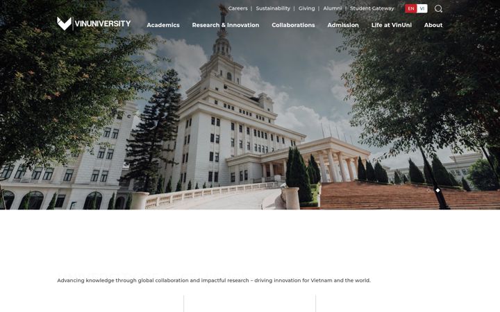 Screenshot of vinuni.edu.vn