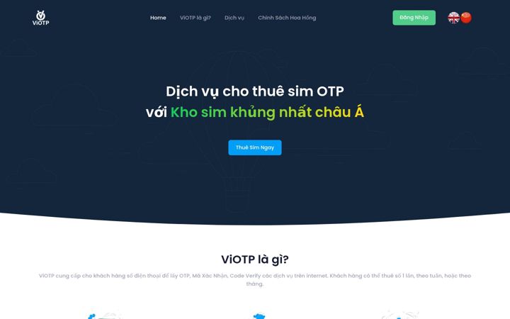 Screenshot of viotp.com
