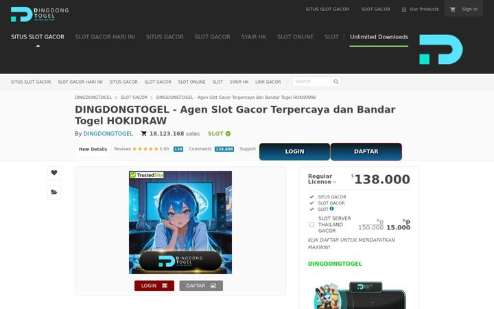 Screenshot of vip-dingdongtogel.com