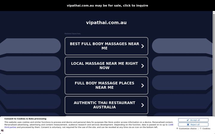 Screenshot of vipathai.com.au