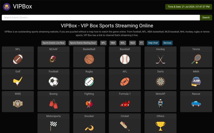Screenshot of vipbox.lc