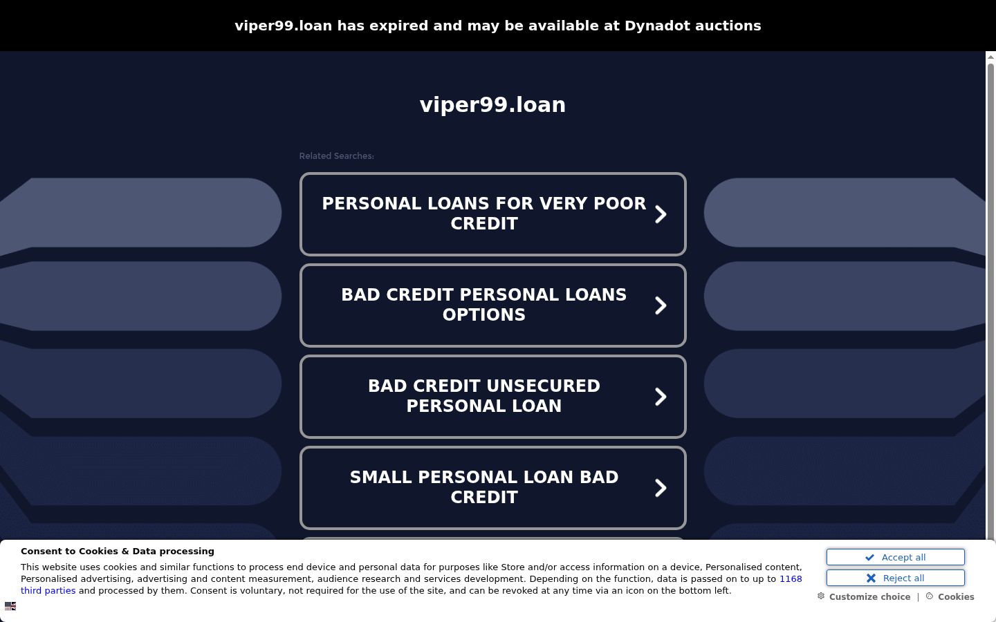 Screenshot del banner di consenso mostrato prima di qualsiasi interazione