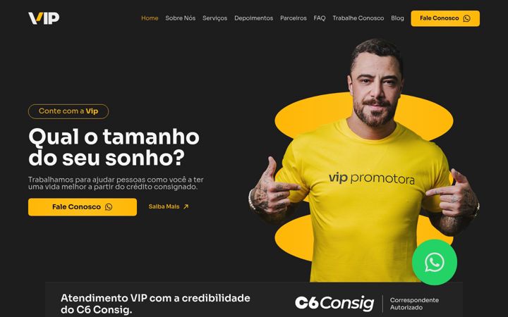 Screenshot of vipfinanceira.com.br