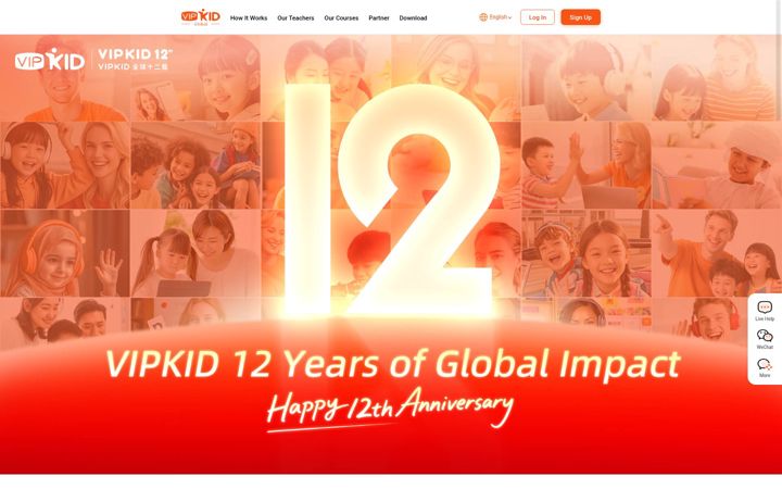 Screenshot of vipkid.com