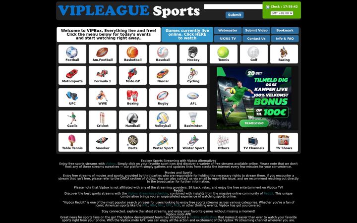 Screenshot of vipleaguetv.net