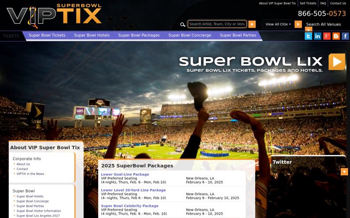 Screenshot of vipsuperbowltix.com